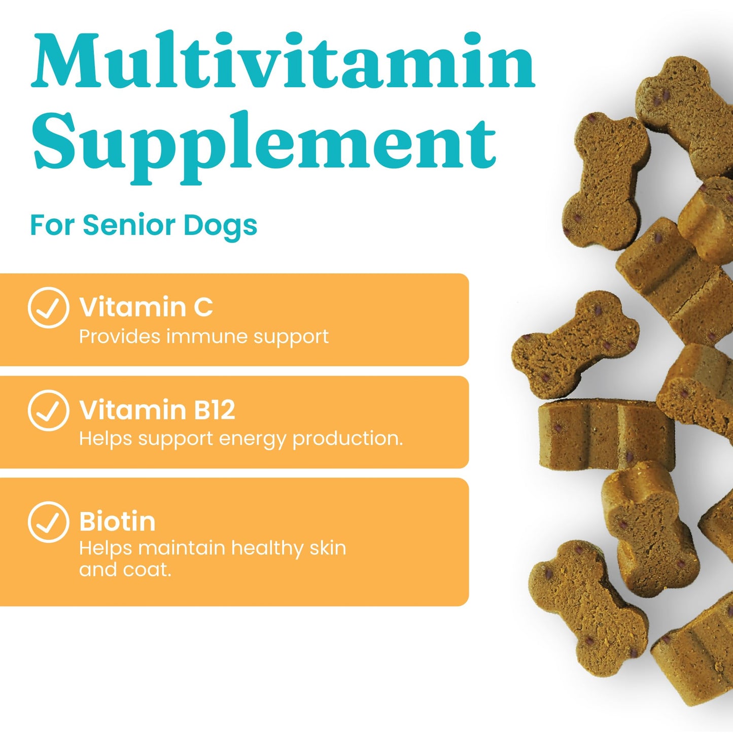 Solid Gold Senior Dog Multivitamin - Dog Vitamins Chewable Supplements - All-in-One Heart, Joint, Immune, Brain, Liver, Eye, Skin & Coat Support w/Vitamin C, B12, Probiotics & Antioxidants - 120ct