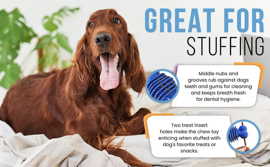 PetMedics Soothing & Wellness Durable Dog Chew Aid for Medium to Large Dogs - Moderate to Tough Chewers - Dog Toothbrush, Teething with Fun & Calming Sounds