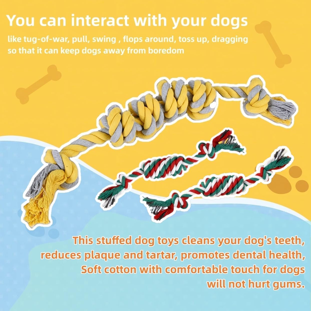 SOCOWVAKA Sharp Teeth Challenger Series-9 Pack Heavy Duty Dog Toy,Large Dog Toys for Aggressive Chewers,Indestructible Dog Toys,Dog Chew Toys,Dog Rope Toy,Dog Toys for Large Dogs and Medium Dogs