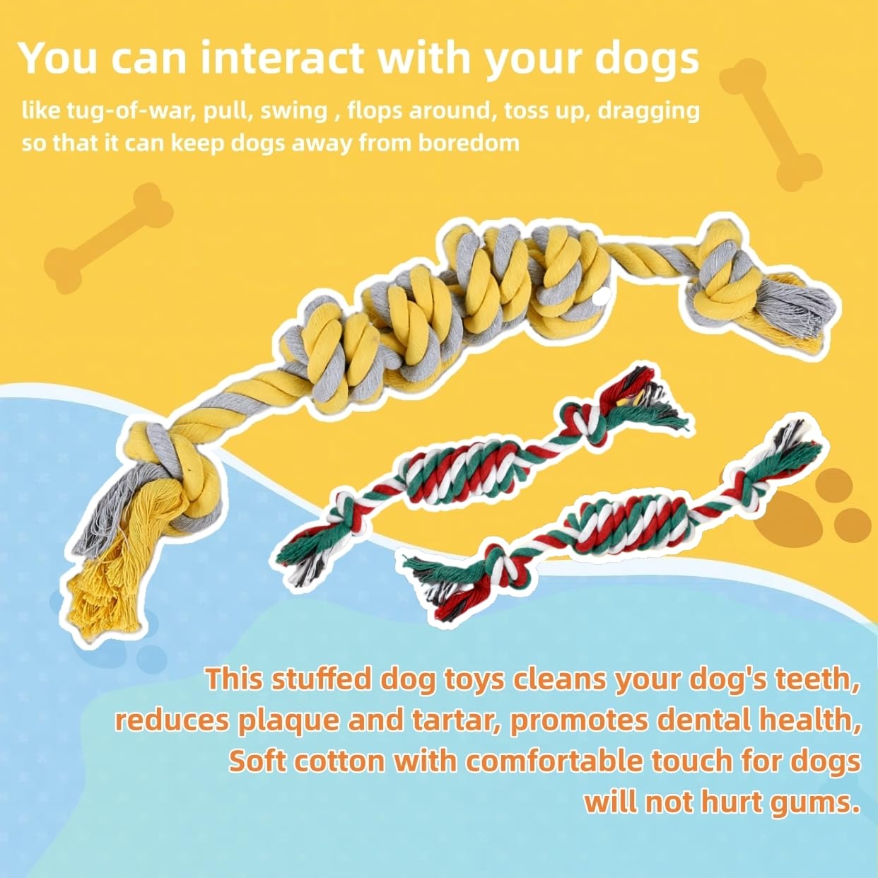 SOCOWVAKA Sharp Teeth Challenger Series-9 Pack Heavy Duty Dog Toy,Large Dog Toys for Aggressive Chewers,Indestructible Dog Toys,Dog Chew Toys,Dog Rope Toy,Dog Toys for Large Dogs and Medium Dogs