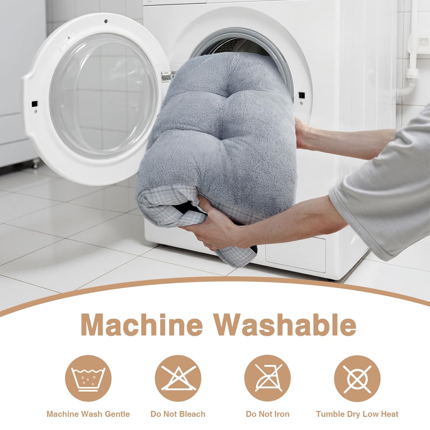 MIHIKK Washable XL Dog Bed for Extra Large Dogs with Anti-Slip Bottom, Premium Foam Pet Pad for Crate for Large Medium Small Sized Puppies, 41" x 27" Gray