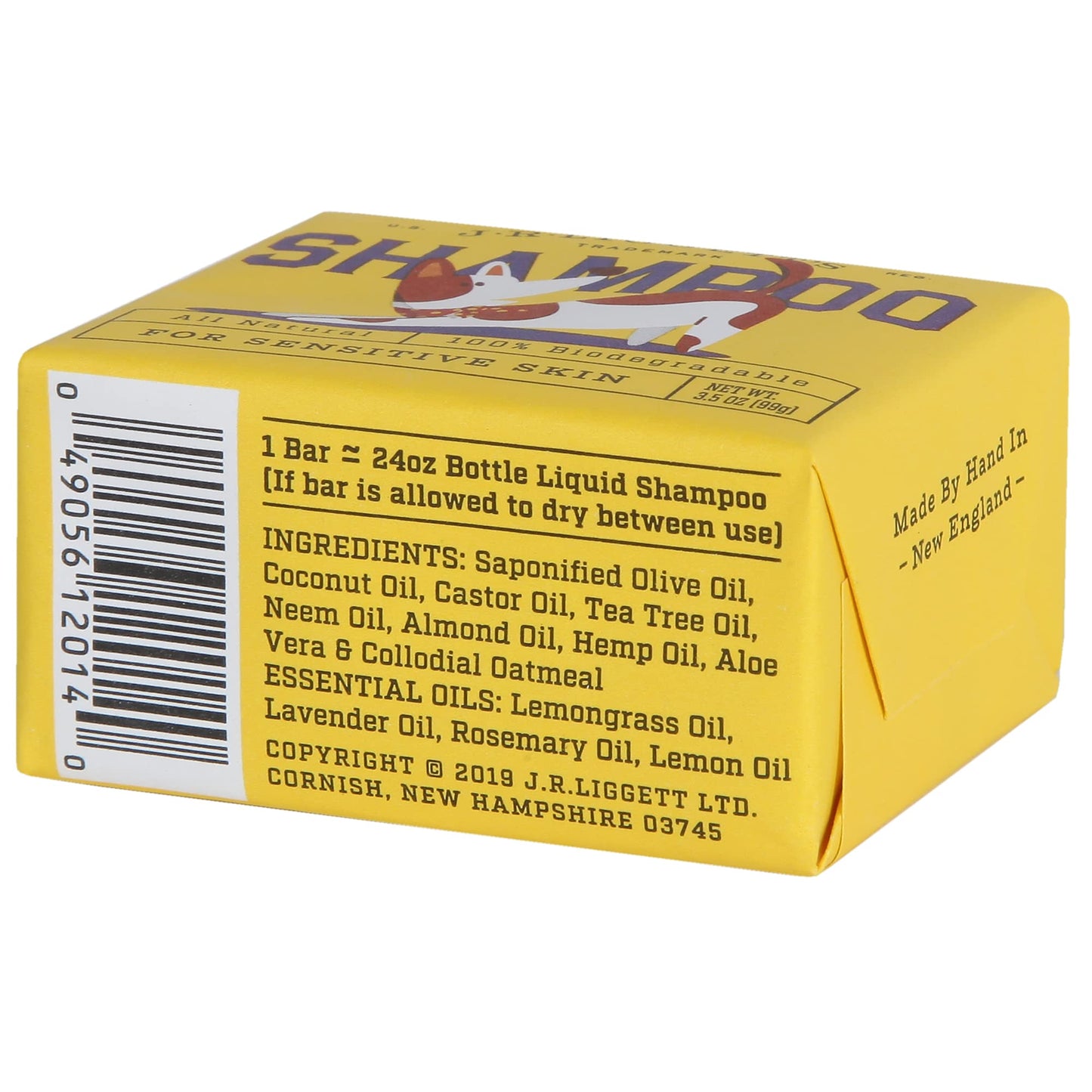 JR Liggett’s Natural Dog Shampoo Bar for Sensitive Skin - 100% Detergent Free, Non-GMO & Biodegradable - Tear-Free, Hypoallergenic Formula Soothes Dry Itchy Skin - Safe for Puppies - 3.5 oz Bar