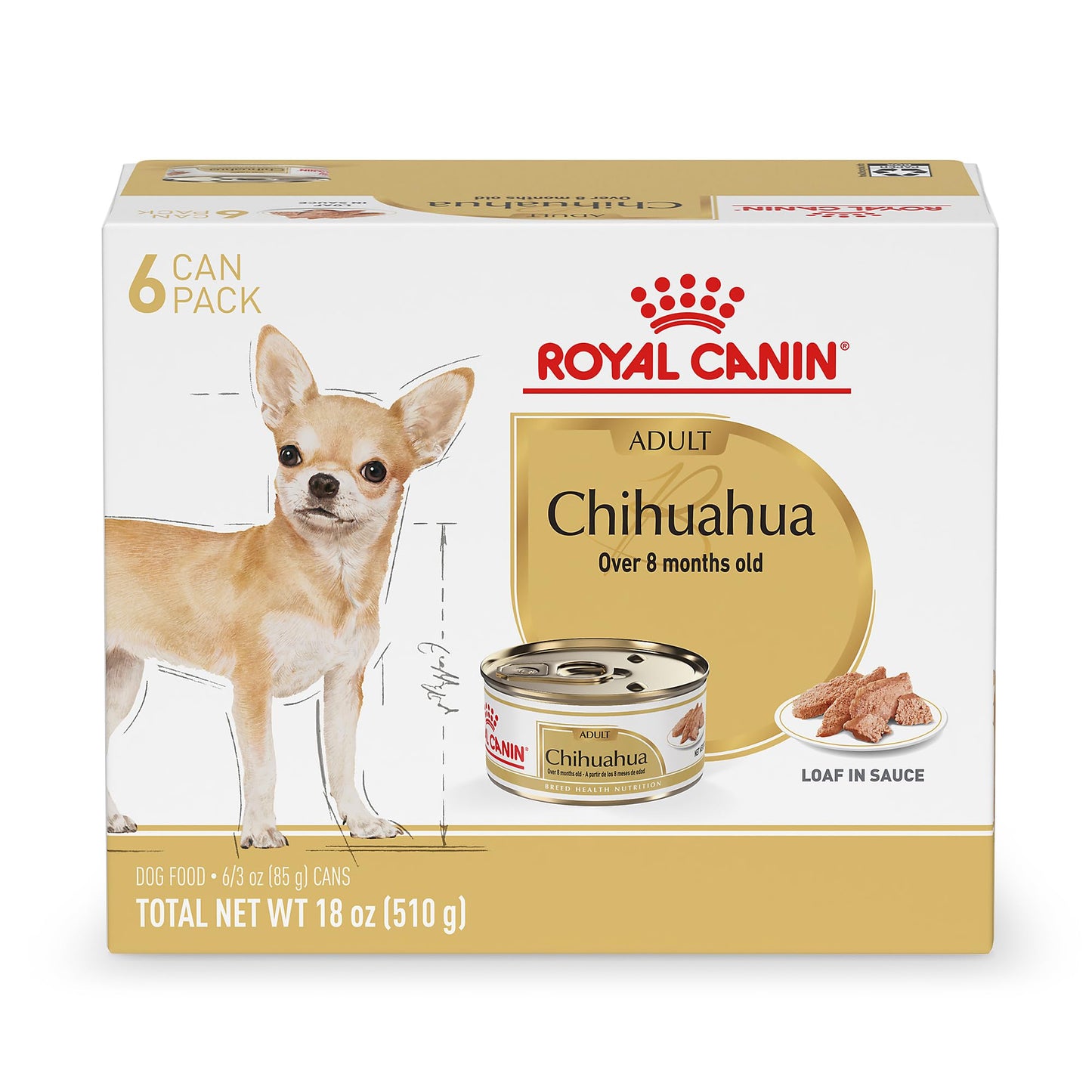 Royal Canin Breed Health Nutrition Chihuahua Adult Loaf in Sauce Dog Food, 3 oz (Pack of 6)
