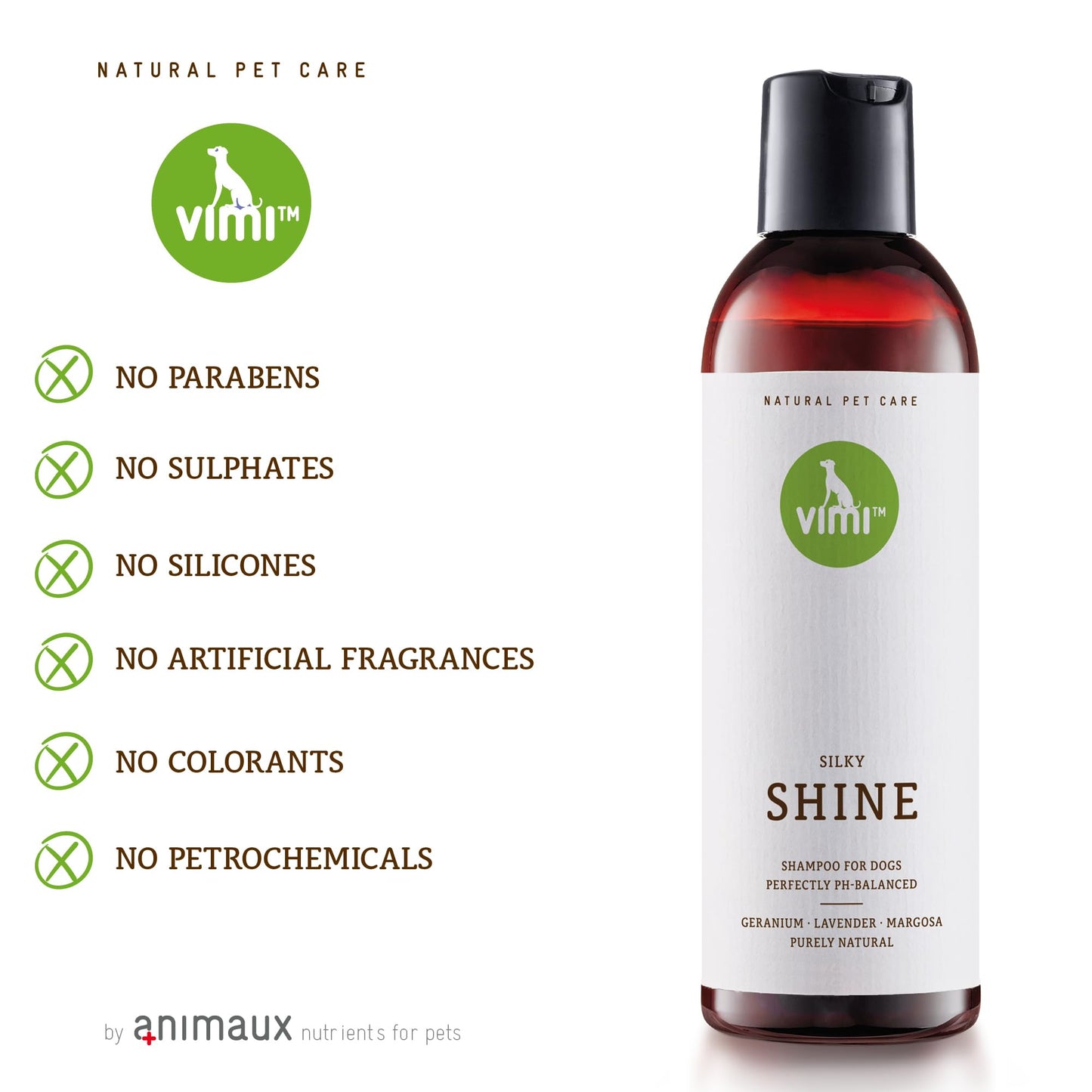 animaux vimi – Silky Shine Dog Shampoo for Sensitive Skin - Relief for Dry, Itchy Skin - Provides Extra Shine - Purely Natural Ingredients - Lavender - Perfectly PH-Balanced - Pet Care - 8.45 fl oz