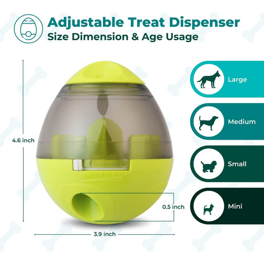 Treat Dispensing Dog Toy, Interactive Treat Ball & Food Dispenser. Durable Slow Feeder Toy for Small, Medium, Large Dog Treat Toy.