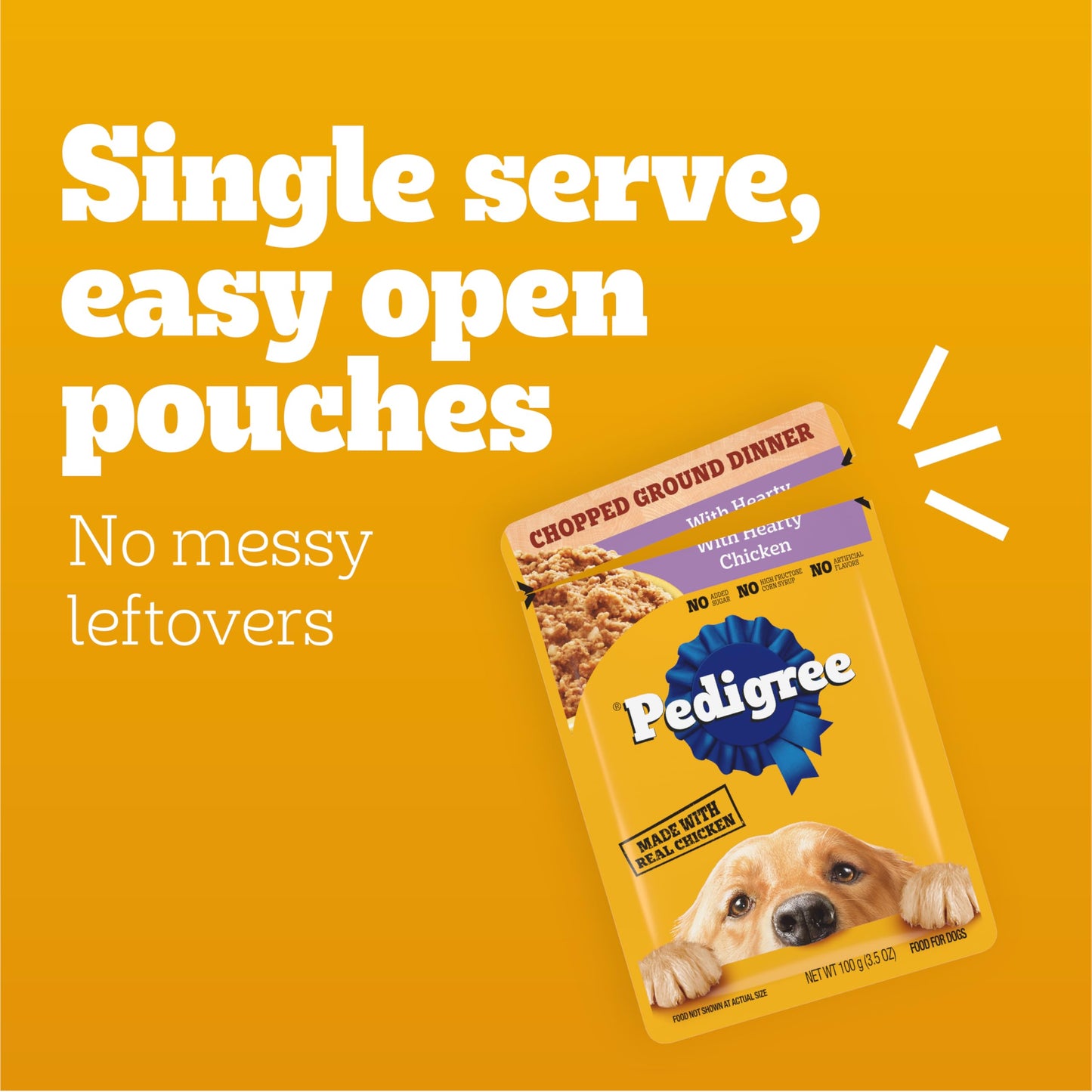 Pedigree Chopped Ground Dinner Adult Soft Wet Dog Food 18-Count Cheese Variety Pack, 3.5 oz. Pouches