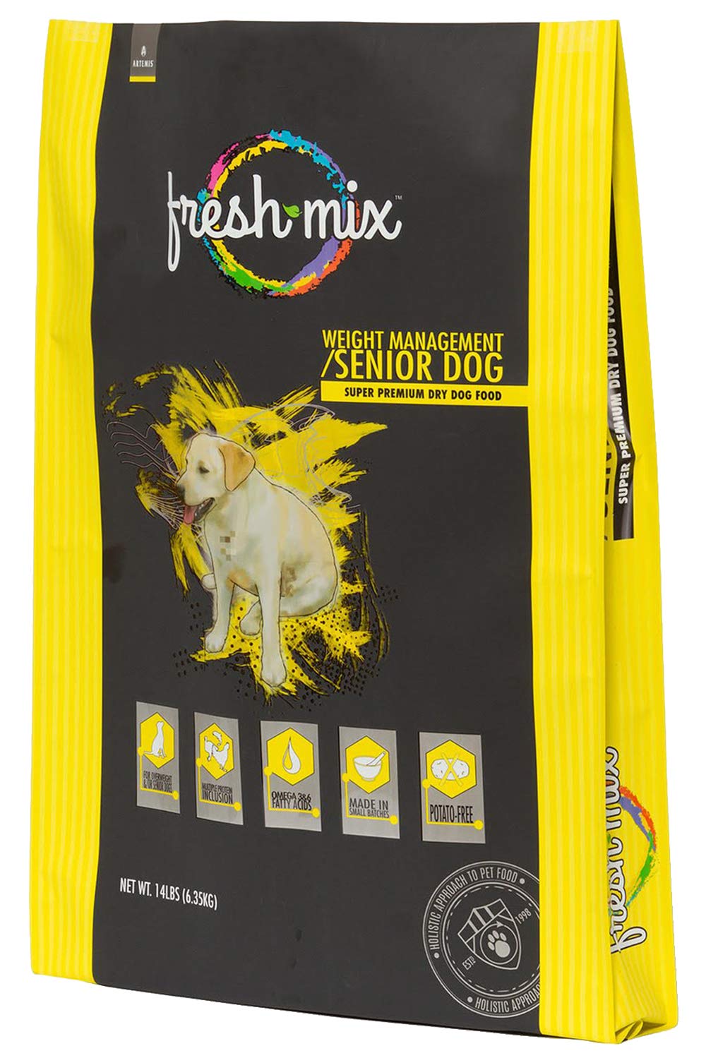ARTEMIS Fresh Mix Dry Dog Food – Perfect Weight Management Formula Senior Premium Meat Recipe Health Nutrition Omega 3 6 Protein 28lb Bag