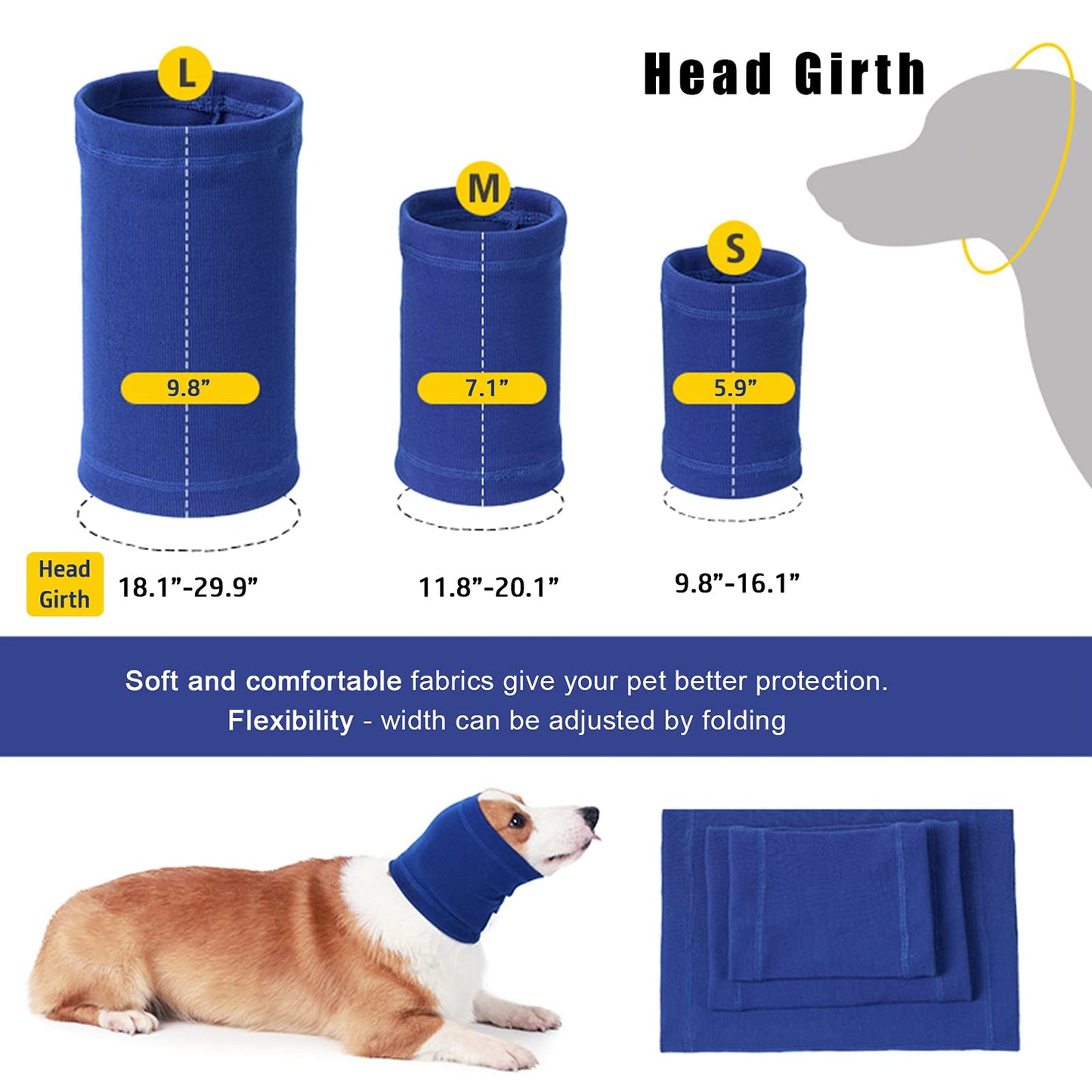 Nanaki Dog Calming Hoodie Quiet Head Cover Sleeves-Ear Covers Hood for Noise Bath, The Grooming and Force Drying Head Protection for Anxiety Relief and Calming Dog Neck and Ear Warmer, Fireworks 1Pack