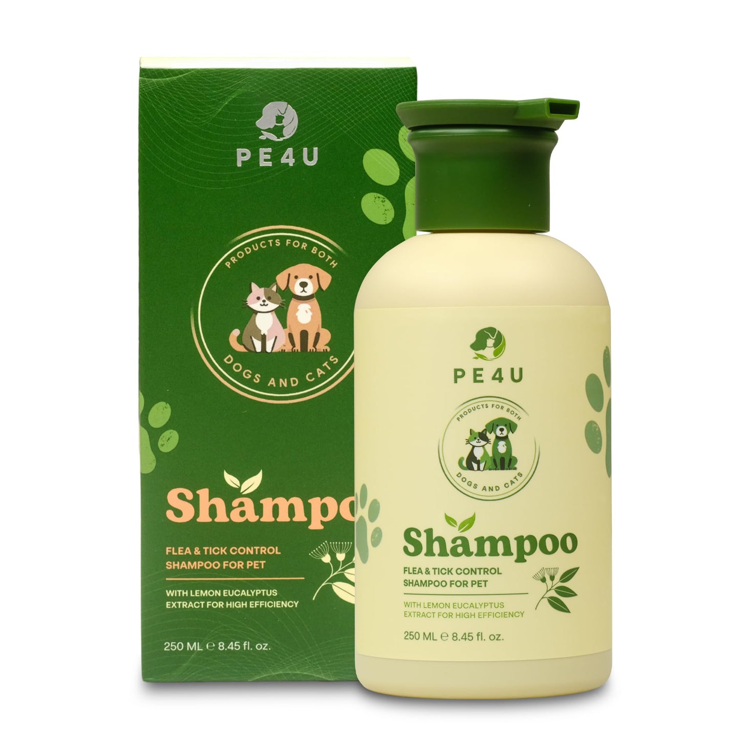 Natural Pet Shampoo for Dogs & Cats – Dog Shampoo Itchy Skin Relief, Odor Control & Deep Cleansing – Plant Based Formula Dog Shampoo Cat Shampoo – Safe for Sensitive Skin, Reduce Shedding – 1 Box