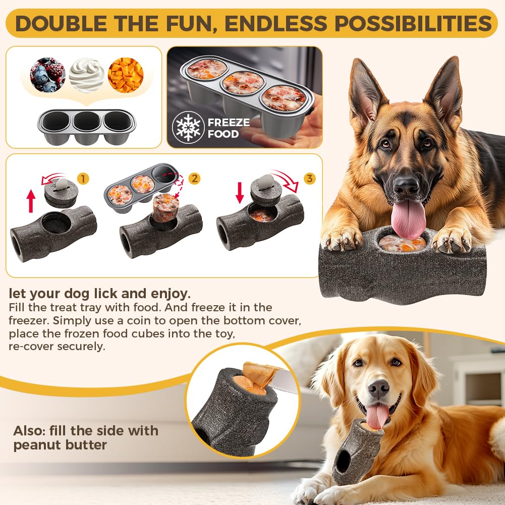 Mankoda Dog Frozen Treat Toys to Keep Them Busy - Interactive Dog Puzzle Toys with Frozen Mold, Indestructible Aggressive Chew Toys for Large Dogs, Food Grade-Easy to Clean-Reduce Anxiety-Safe Chewing