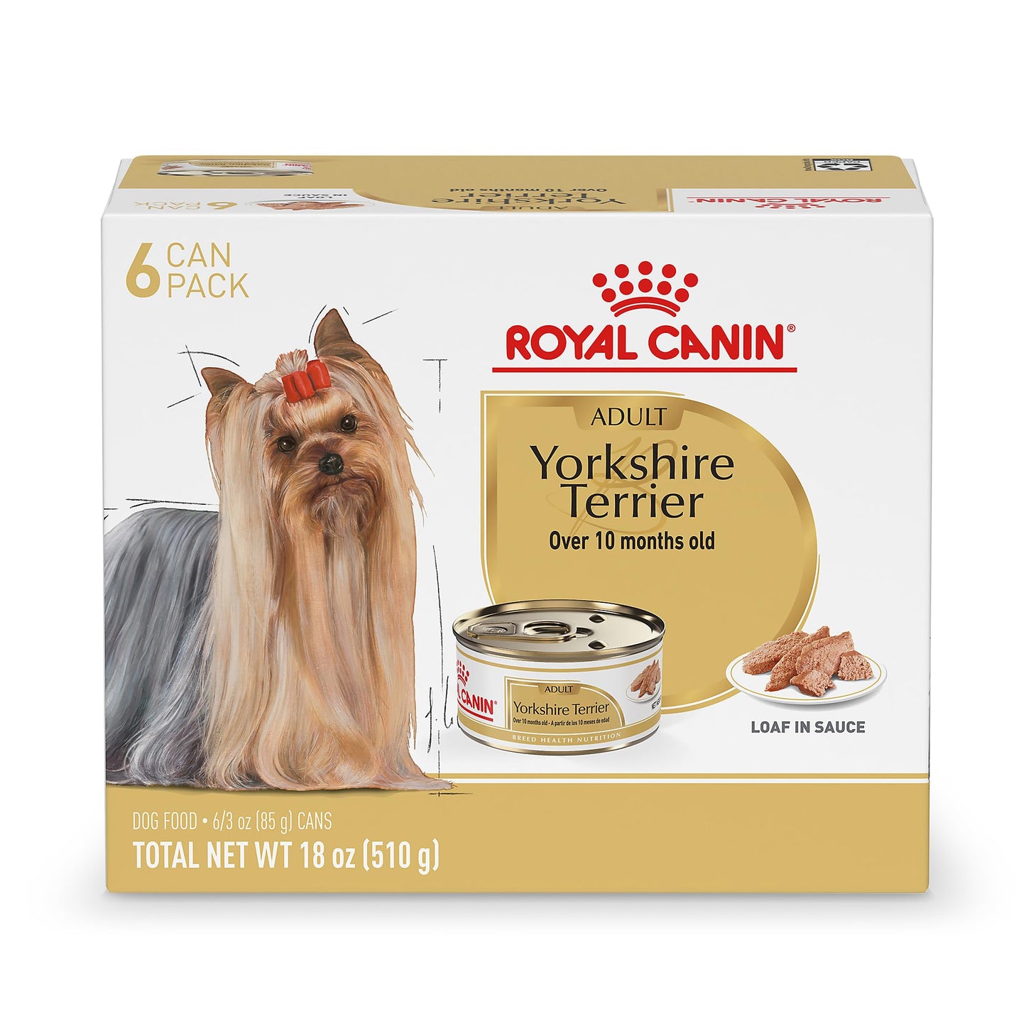 Royal Canin Breed Health Nutrition Yorkshire Terrier Adult Loaf in Sauce Dog Food, 3 oz (Pack of 6)