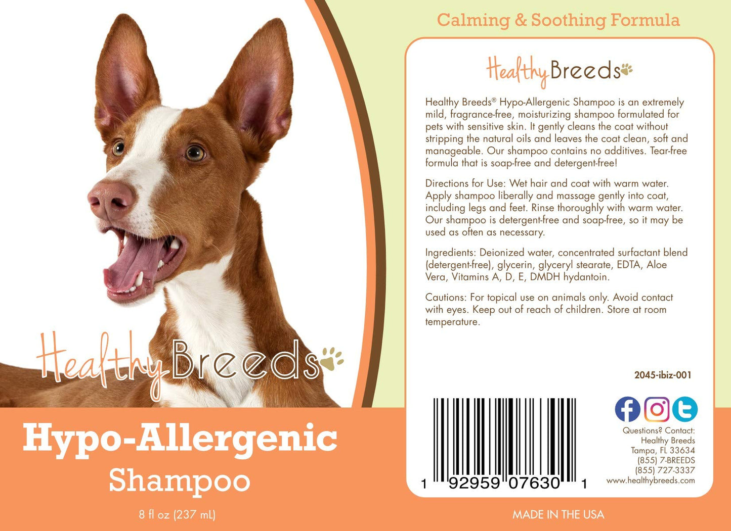 Healthy Breeds Ibizan Hound Hypo-Allergenic Shampoo 8 oz