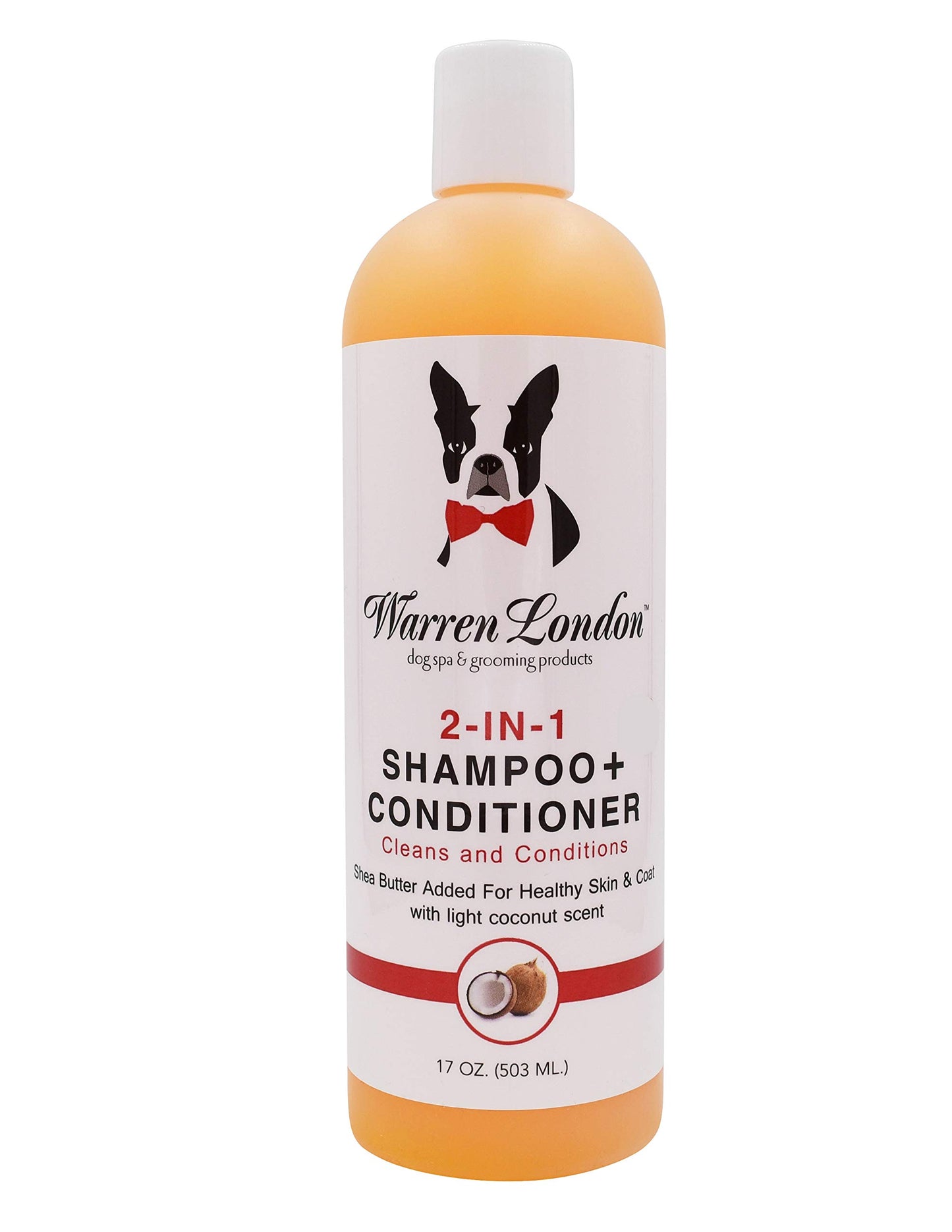 Warren London 2 in1 Pet Shampoo and Conditioner for Dogs, Puppys, & Cats | Best Dog Shampoo and Conditioner for Dry Itchy Skin | Dandruff Shampoo for Cats & Dogs | Made in USA | 17oz