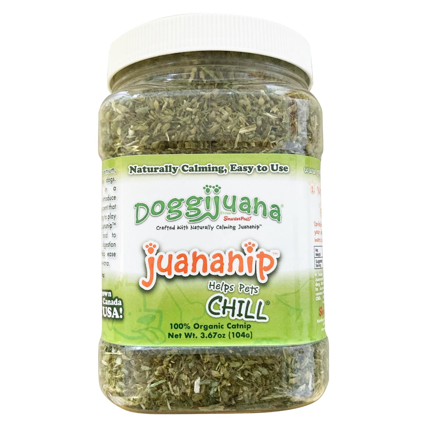 Doggijuana Juananip™ Refill Jar | Hand Harvested Organic Ground Catnip for Dogs | Naturally Calming for Anxiety, Stress | Grown in The USA