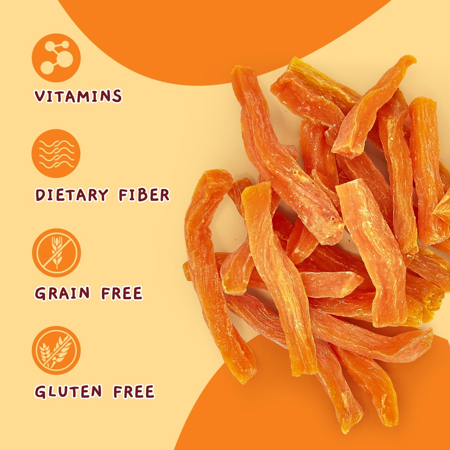 Jungle Calling Sweet Potato Dog Treats,Low Fat Natural Soft Chews for Weight Management, Single Ingredient and Grain Free Healthy Snacks Puppy Adult Dogs,10.6oz