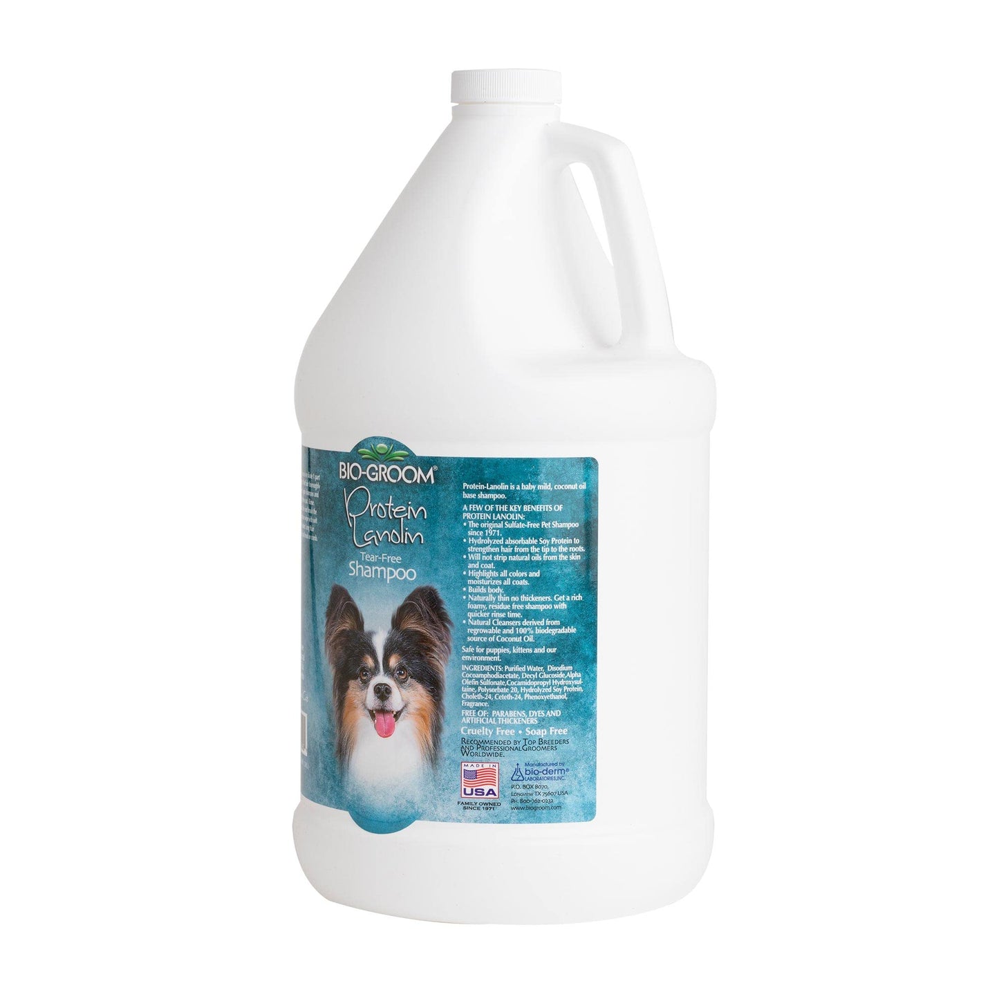 Bio-Groom Protein Lanolin Dog Shampoo - Tear-Free Pet Shampoo, Dog Bathing Supplies, Puppy Wash, Cat & Dog Grooming Supplies, Cruelty-Free, Made in USA, Tearless Dog Products - 1 Gallon