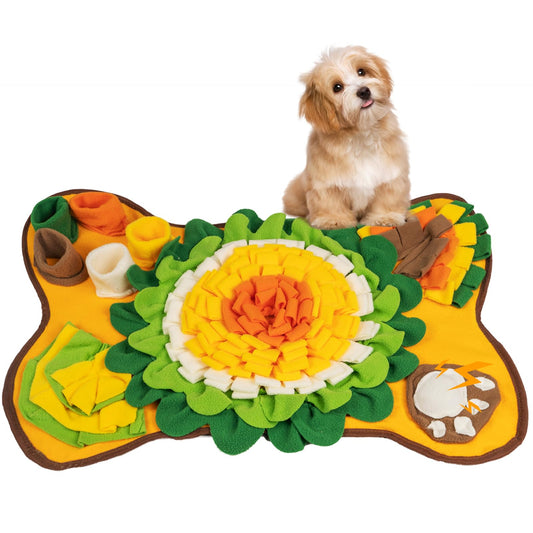 Generic Pet Snuffle Mat for Puppies Dogs,Interactive sniff mat for Small and Medium，Mental Puzzle Toys for Smell Training and Slow Feeder，Stress Relief, Orange