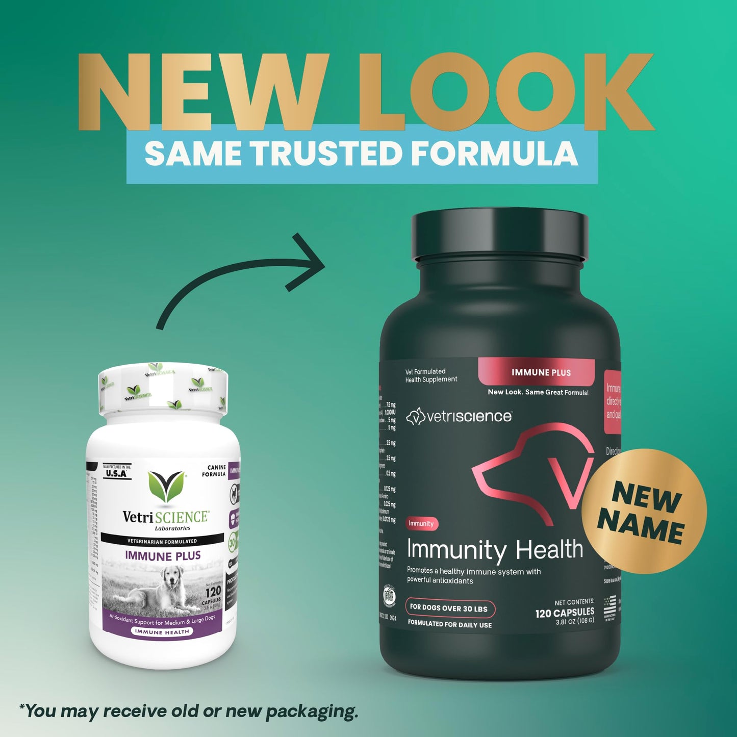 VetriScience Immunity Health Easy-Open Capsules, Immune Plus Supplement for Medium and Large Breed Dogs, Cell Advance Immune and Allergy Support with Antioxidants, Hypoallergenic Formula, 120 Count