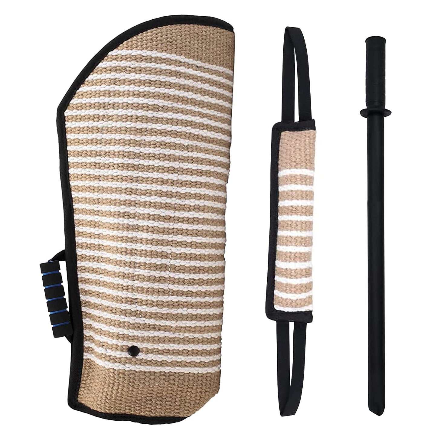 MelkTemn Professional Dog Bite Training Set Dog Bite Arm with Whip Agitation Stick for Dogs Training Protection for Pitbull German Shepherd Puppy (Black)