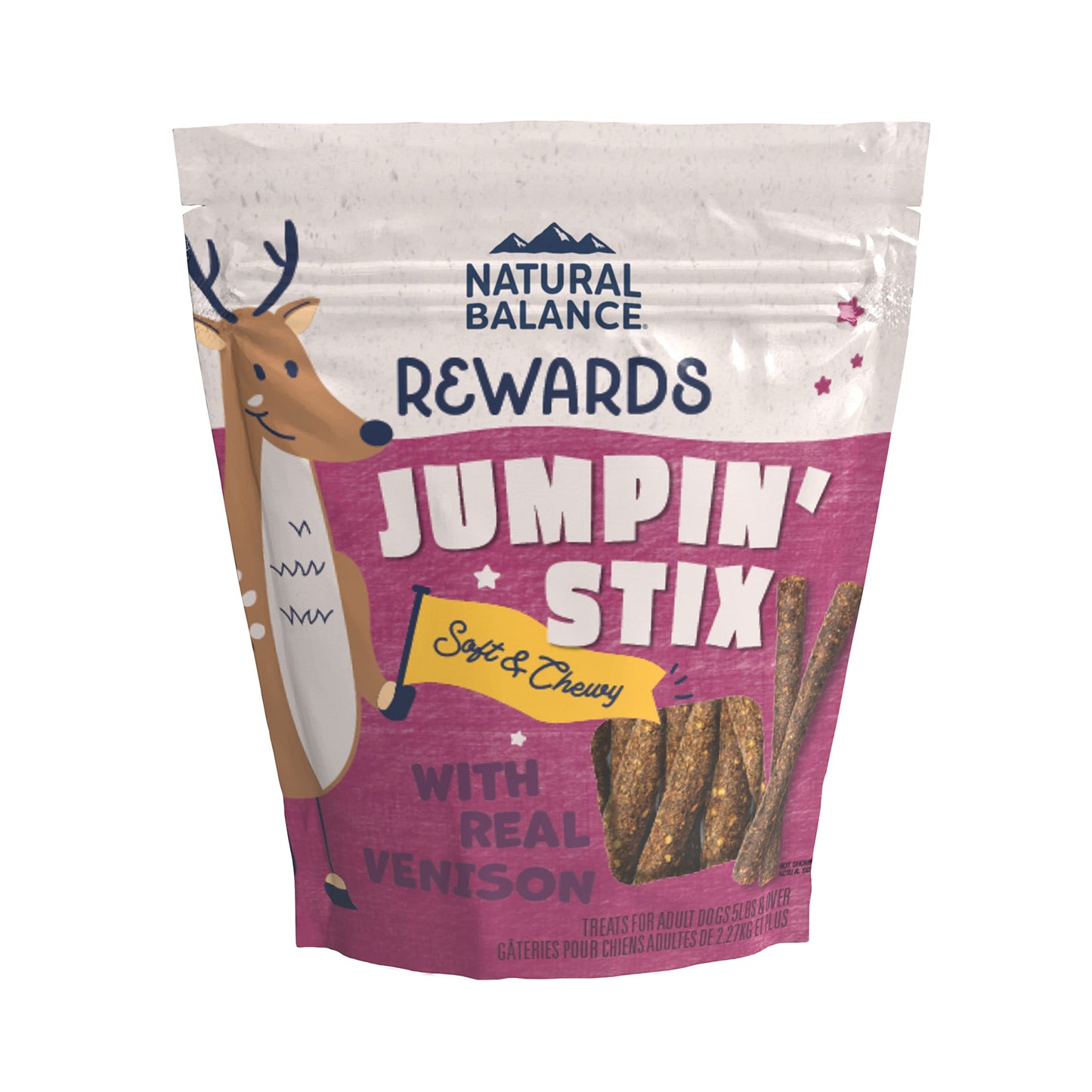 Natural Balance Limited Ingredient Rewards Jumpin' Stix, Grain-Free Dog Treats for Adult Dogs of All Breeds, Venison Recipe, 10 Ounce (Pack of 1)