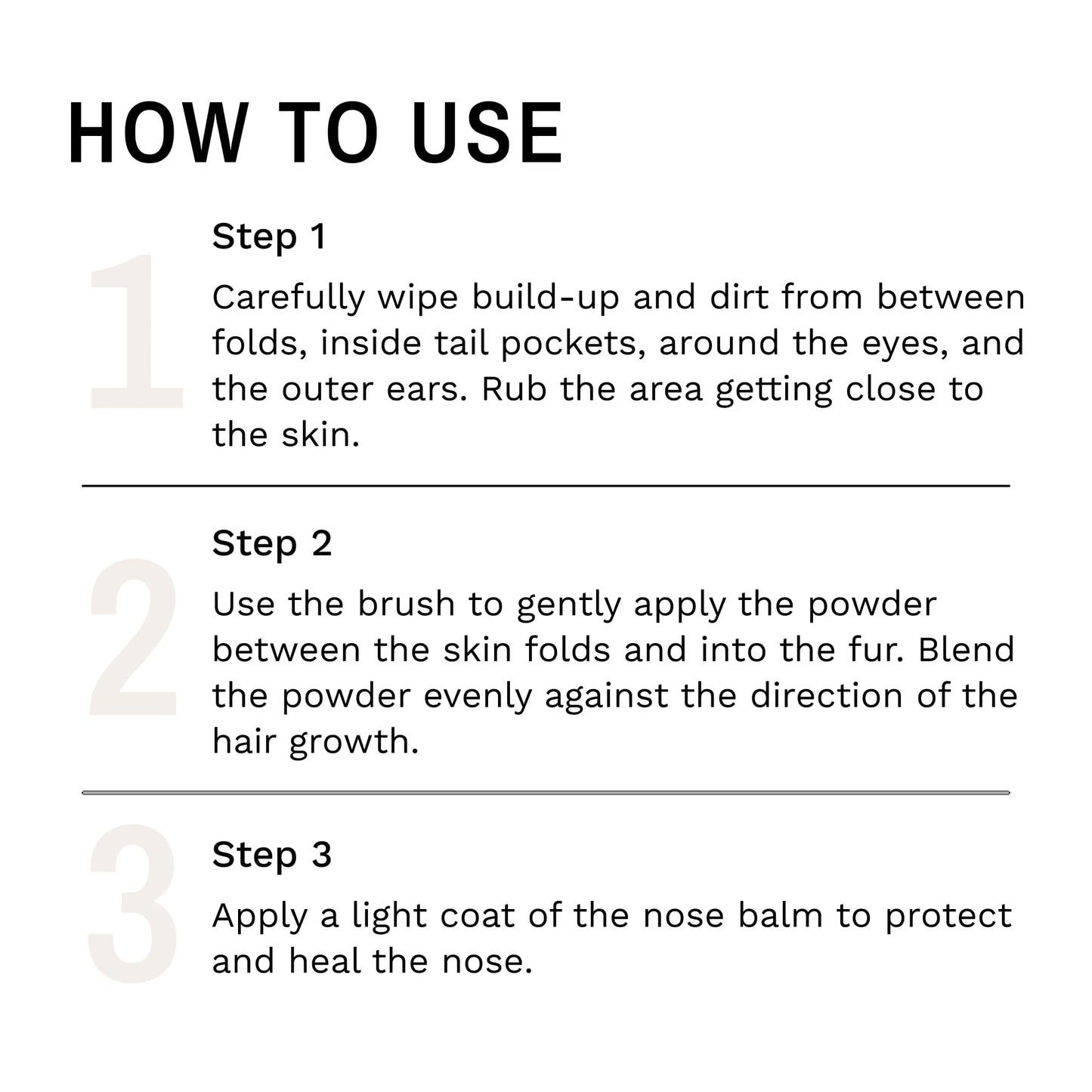 Eye Envy Bulldog Wrinkle Cleaner & Nose Care Kit. Bulldog Wrinkle Wipes, Tear Stain Powder, Applicator Brush & Dog Nose Balm. Cleans Skin Folds. Removes Stains. Helps Cracked Noses. Made in USA