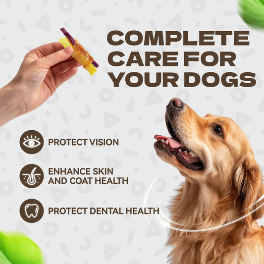 KUADELRO Chicken Wrapped Double Sweet Potato Dog Treats, Real Chicken Jerky Training Treats High Protein Dog Soft Chews for Small Medium Large Dogs 10.58oz/ 12-15Pcs