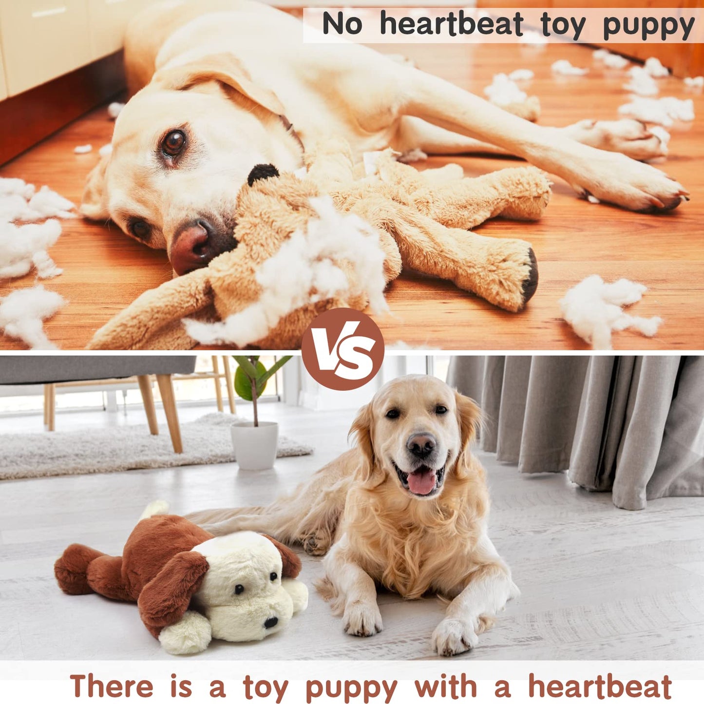 CZTNNZK Heartbeat Puppy Toy for Anxiety Relief Dog Behavioral aid Toy for Puppies Sleep Aid Separation Anxiety Soother for Small Medium and Large Dogs Calming Aid Heartbeat Plush Toys.