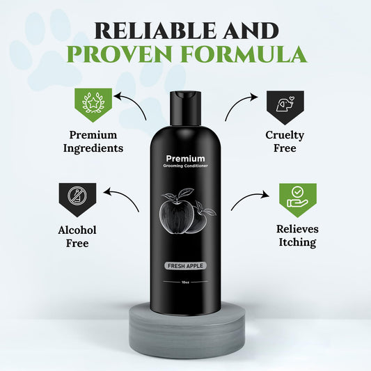 605Products | Dog Conditioner for Funky-Smelling Dogs, Hypoallergenic Dog Conditioner for Allergies and Itching, Moisturizing Conditioner for Dogs, Puppy Conditioner - Dog Bath Supplies (Fresh Apple)