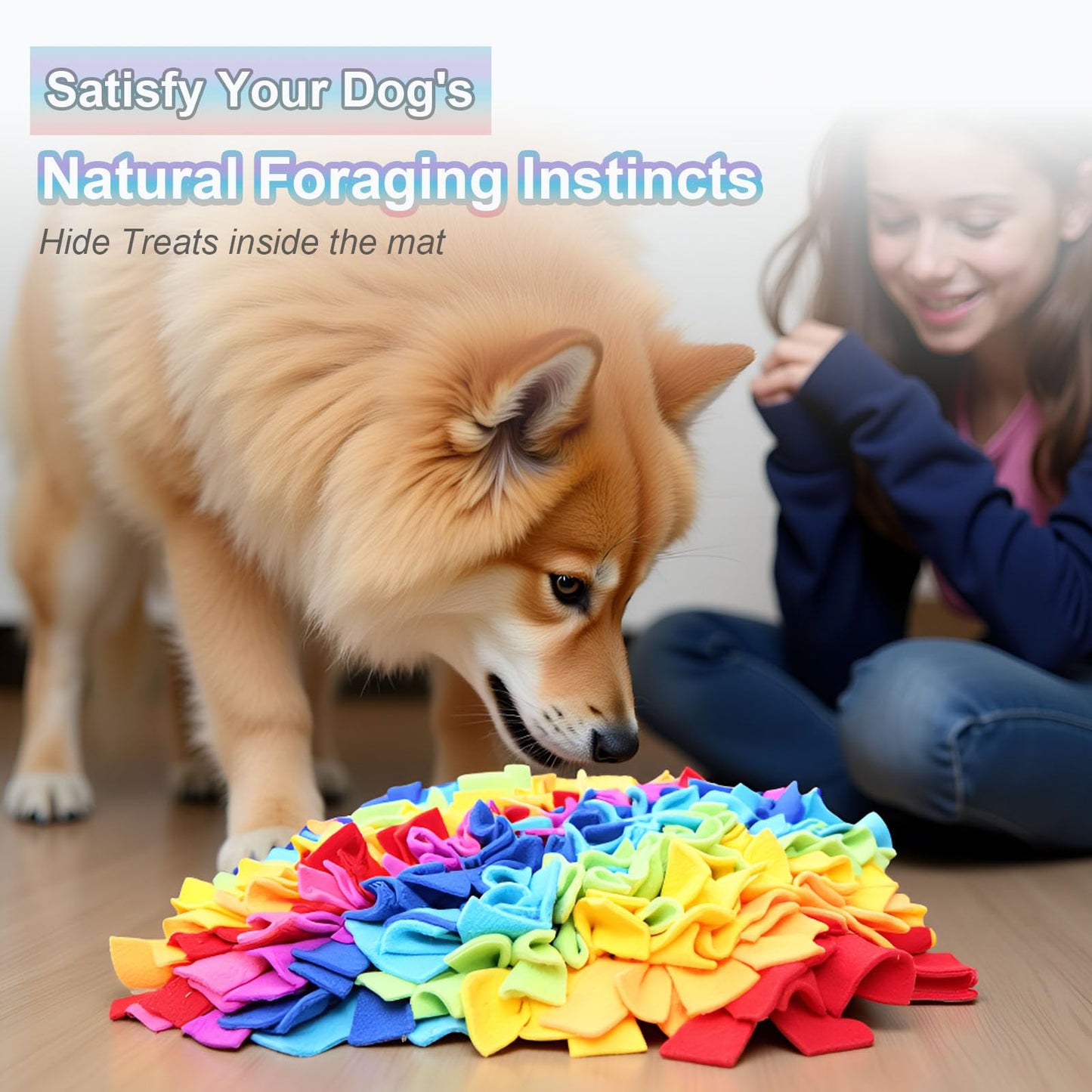 Snuffle Mat for Dogs - Dog Feeding Mat, Nosework Training Mats for Foraging Instinct, Enrichment Toys for Small/Medium/Large Dogs