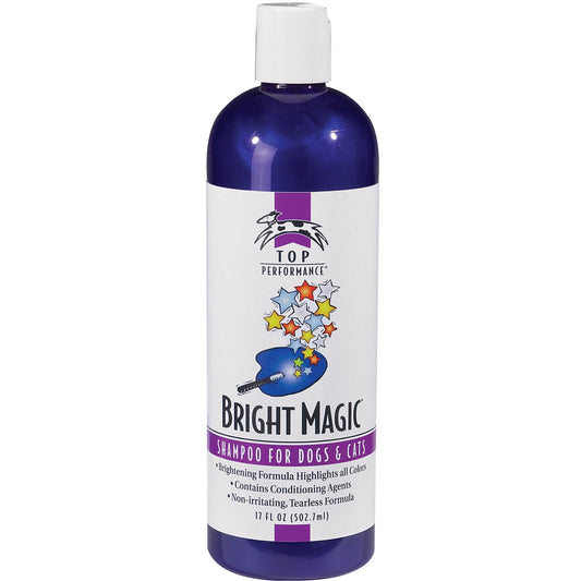 Top Performance Bright Magic Dog Shampoo and Cat Shampoo – Safe Formula for Bathing Puppies and Kittens in 17 Oz. Bottle