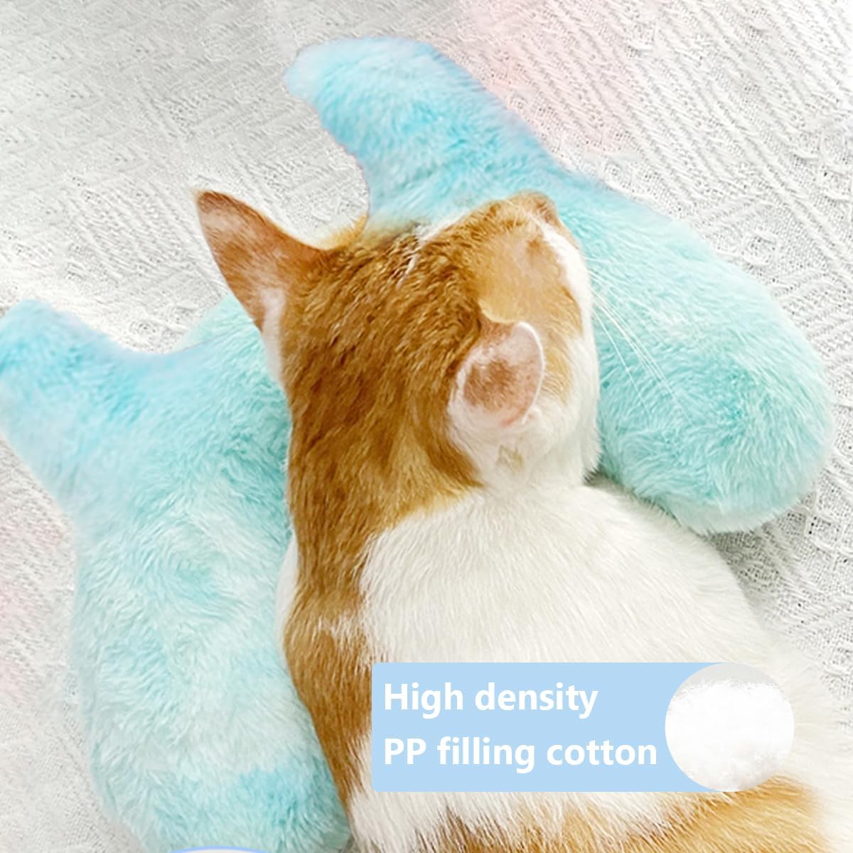 Dog Pillows for Small Dogs,Soft Faux Fur Dog Pillows for Neck,Dog Pillows with Sizes for Small Dogs and Small Cats forAnxiety Relief, Small Dog Calming Toy(Blue)