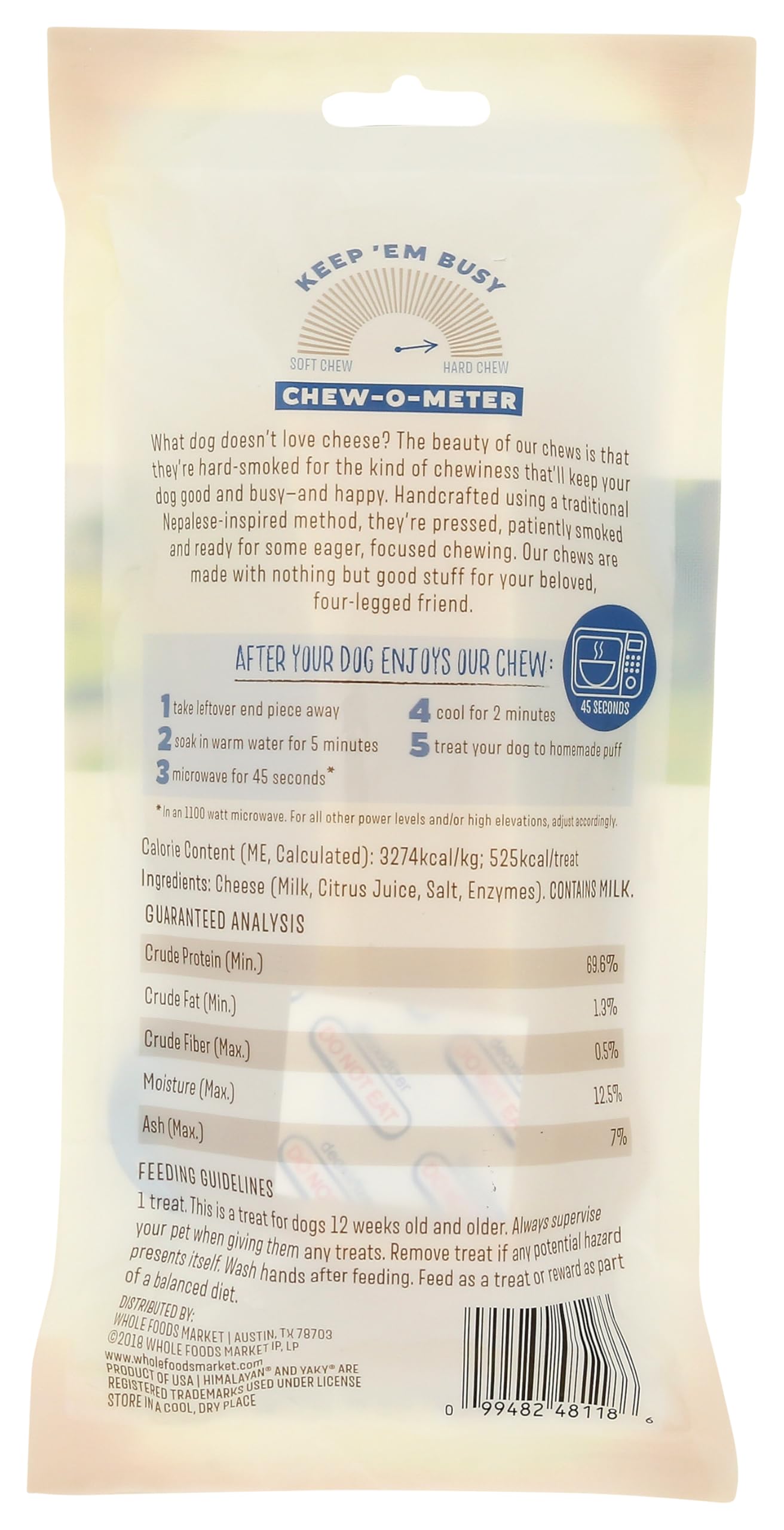 Whole Paws, Himalayan Yaky Dog Chew, Lactose & Grain Free, X-Large (For Dogs 70 lbs & Under), 5.5 Ounce