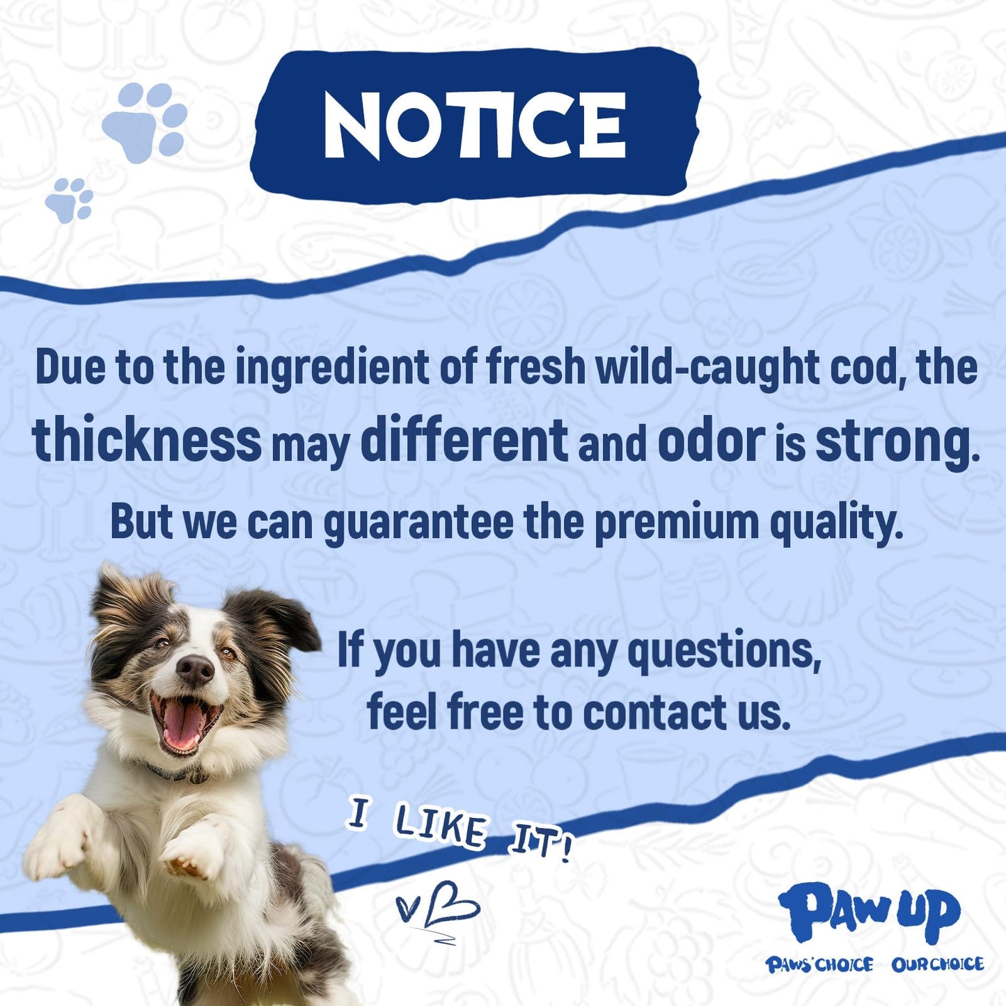 PAWUP Cod Skin Cubes Dog Treat, Chew Fish Skins Rolls w/Taurine, One-Ingredient Grain Free Healthy Dog Treat, Rich in Omega3, 8 oz