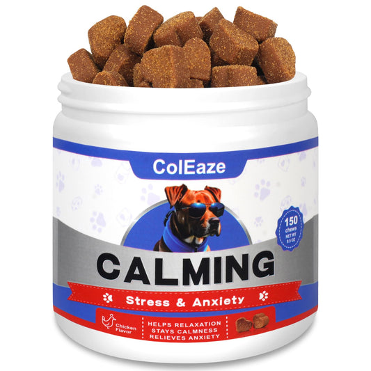 Calming Chews for Dogs 150PCS Dog Calming Chews- Anxiety Relief Treats- Pet Supplement Dog Anxiety Relief Chews - Sleep Aid - Stress Relief During Fireworks, Storms, Thunder, Barking, Separation