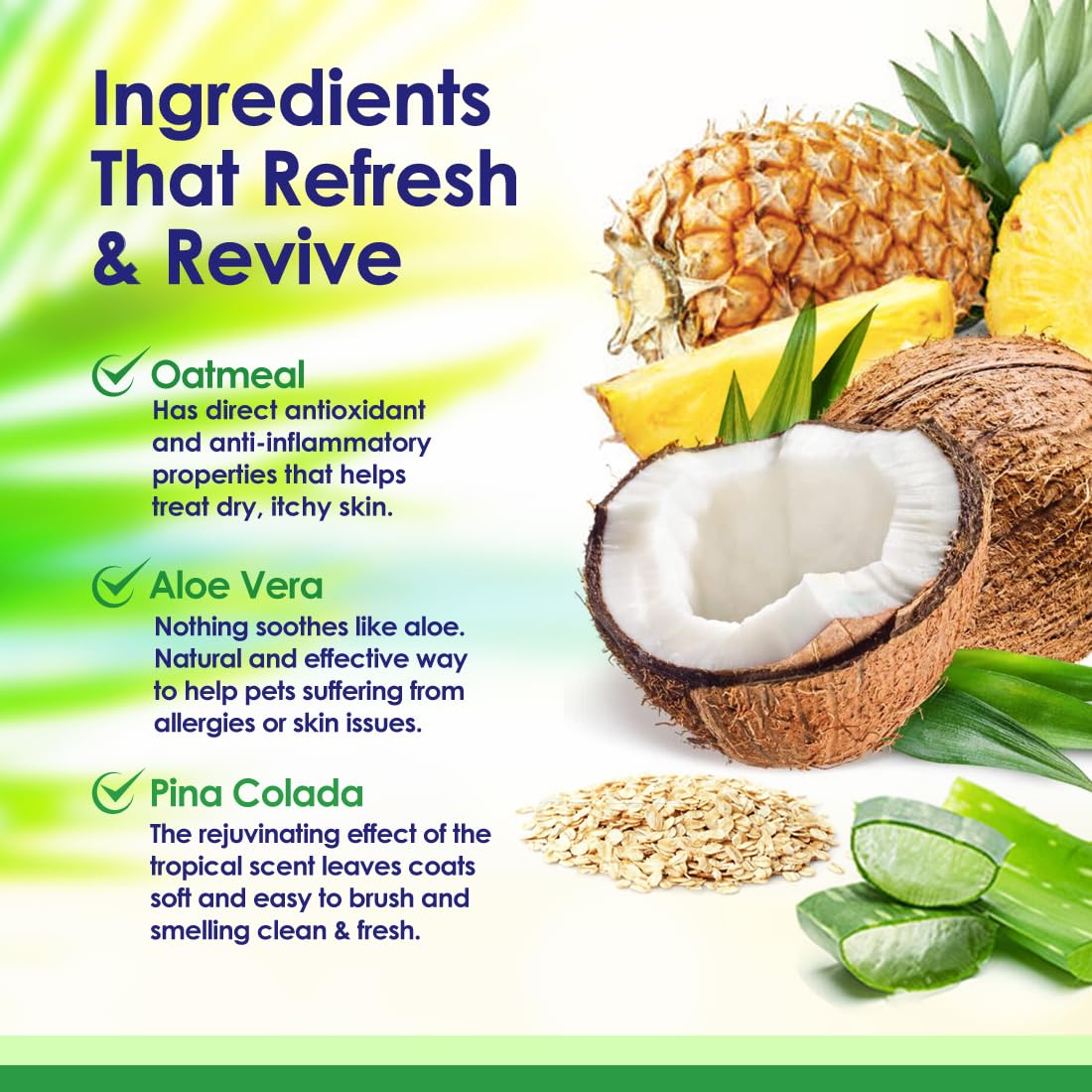 Oatmeal Dog Conditioner for Dry Itchy Skin with Soothing Aloe Vera, Suitable for All Pets, Moisturizes and Detangles Matted Hair, 16 Oz