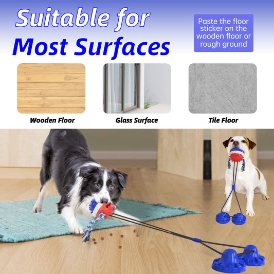 Petmarket Interactive Dog Toys for Aggressive Chewers,[2025 New] Double Suction Cups Dog Toy Tug of War Indestructible, Puzzle Treat Food Dispensing Teeth Cleaning Sound Ball Toy for All Dogs
