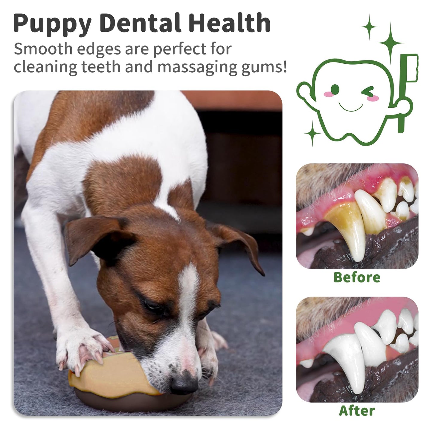 JoyBruko Dog Toys for Aggressive Chewers, Indestructible Squeaky Chew Toy to Keep Them Busy, Interactive Rubber Donut with Milk Flavor & Bounce, Teeth Cleaning for Small Medium Large Breed, Brown