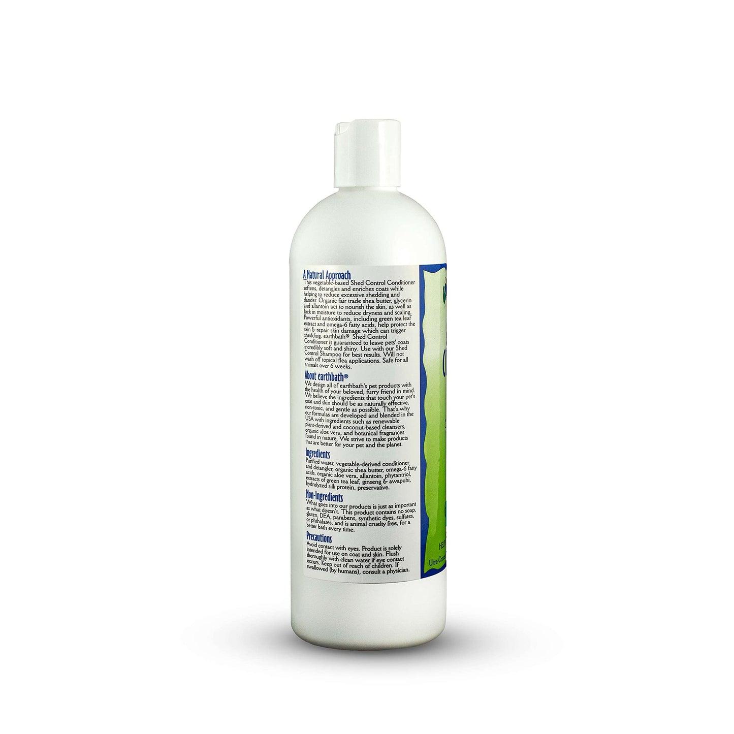earthbath, Green Tea & Awapuhi Shed Control Dog Conditioner - Cruelty Free Dog Shampoo, Helps Relieve Shedding & Dander, Gentle Dog Wash, Made in USA, Dog Bathing Supplies - 16 Oz (1 Pack)