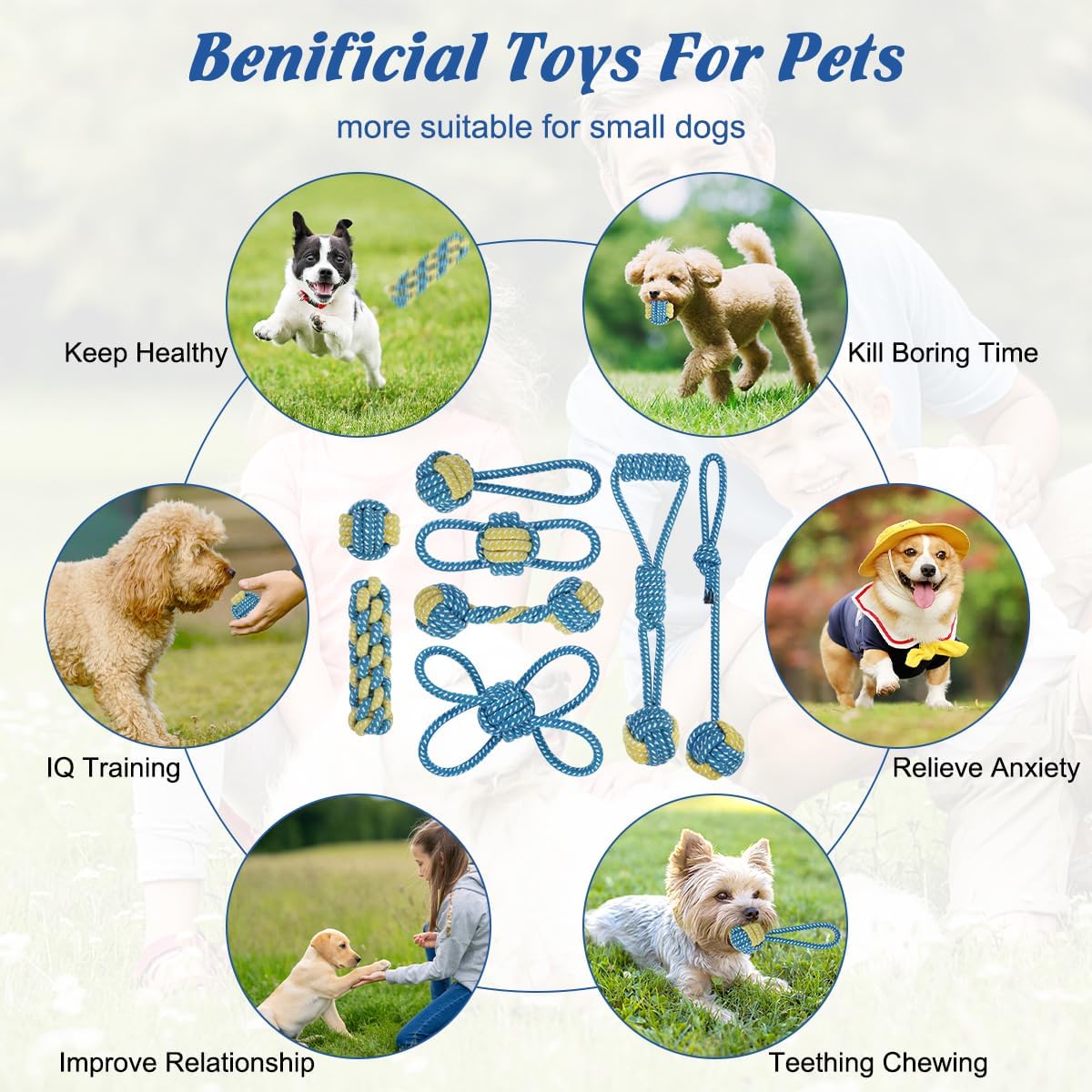 ETACCU 16 Pack Dog Rope Toys for Puppy & Small Dogs ， Puppy Rope Toy for Aggressive Chewers, Indestructible，Keeping Dogs from Being Bored