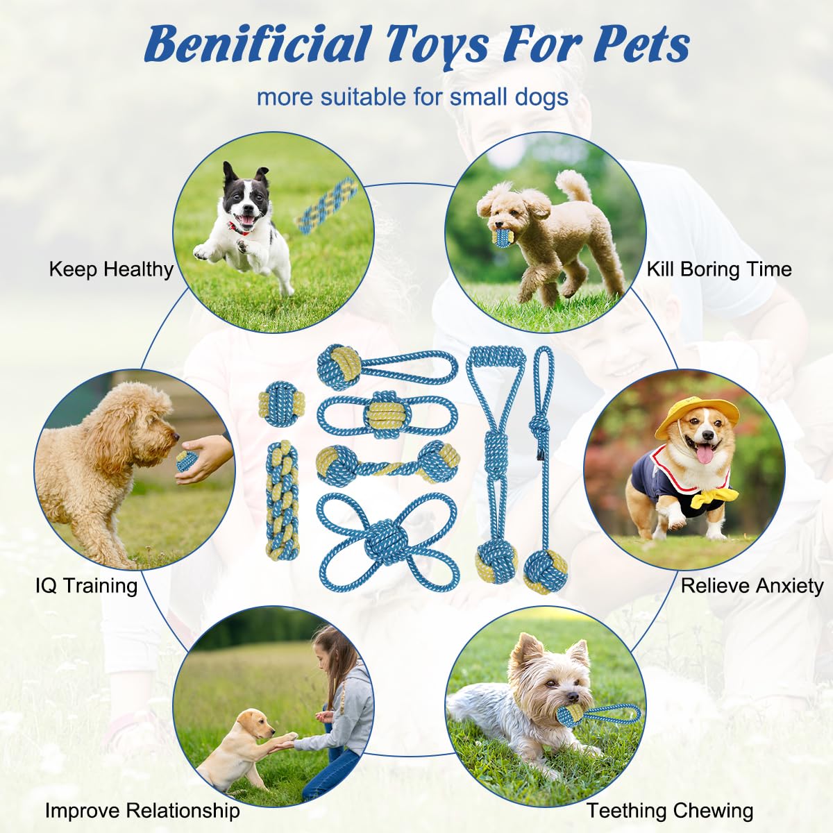 ETACCU 16 Pack Dog Rope Toys for Puppy & Small Dogs ， Puppy Rope Toy for Aggressive Chewers, Indestructible，Keeping Dogs from Being Bored