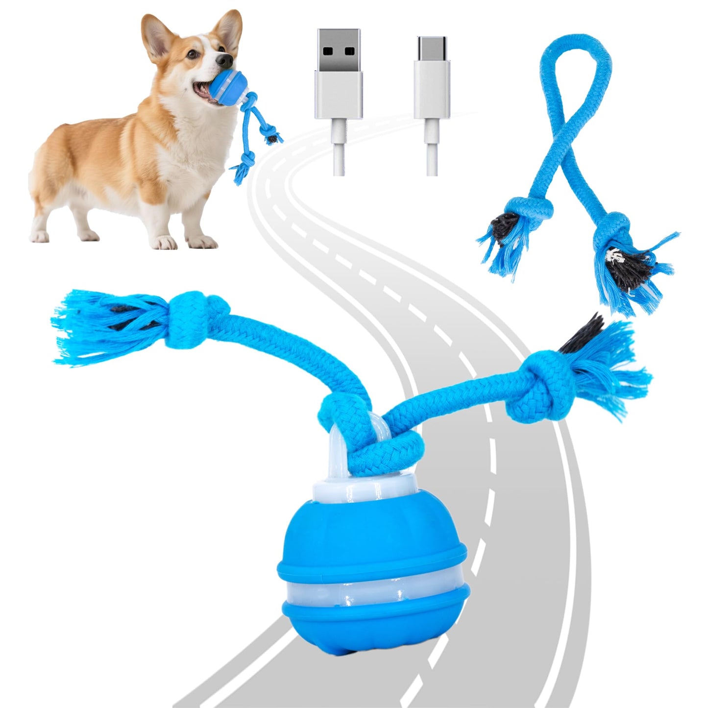 Fuzzwoof No-Stuffing Bunny Squeaky Dog Toy for Aggressive Chewers, Tear-Resistant Plush Puppy Teething Toy to Keep Them Busy, Tough Interactive Tug of War & Dental Chew for Small Medium Large Dogs