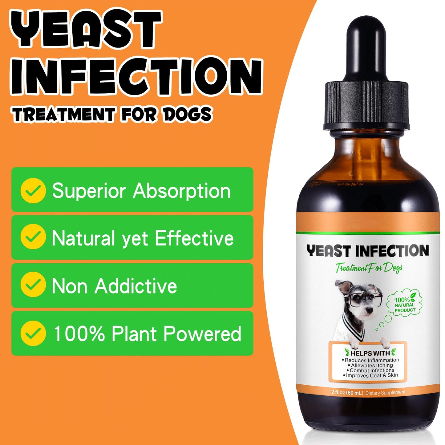 Maani essence 60ML Natural Yeast Infection Treatment for Dogs, Dog Allergy Relief, Skin Itch Relief Supports Healthy, Inflammation Relief, Alleviates Itching, Allergy Relief Dog Yeast