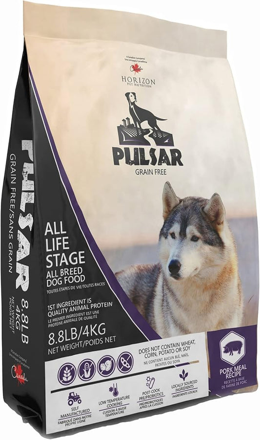 Pulsar Premium Grain Free Dog Food | Pork Formula | All Life Stage, Non GMO, Meat Dense Diet | 8.8 lb Bag