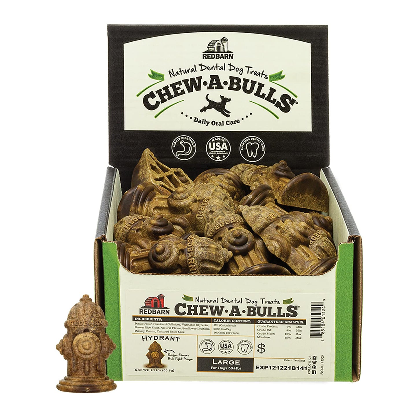 Redbarn Pet Products Chew-A-Bulls (Size: Large, Shape: Hydrant, Case of 25)