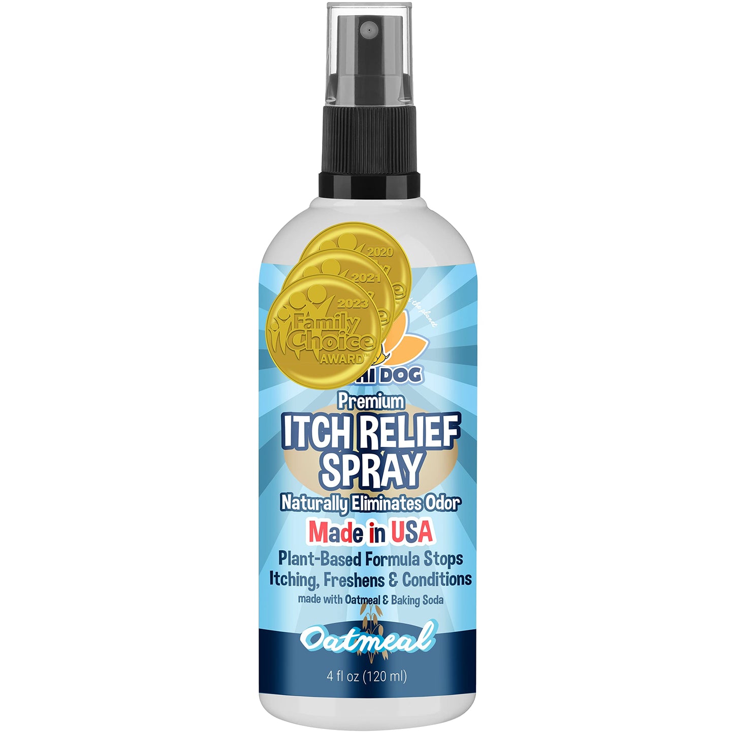 Bodhi Dog Itch Relief Spray - Natural Relief for Dry, Itchy, Allergic, or Bug-Bitten Skin - Safe for Dogs & Cats - Soothing Oatmeal Formula - Made in USA (Oatmeal, 4 Fl Oz)