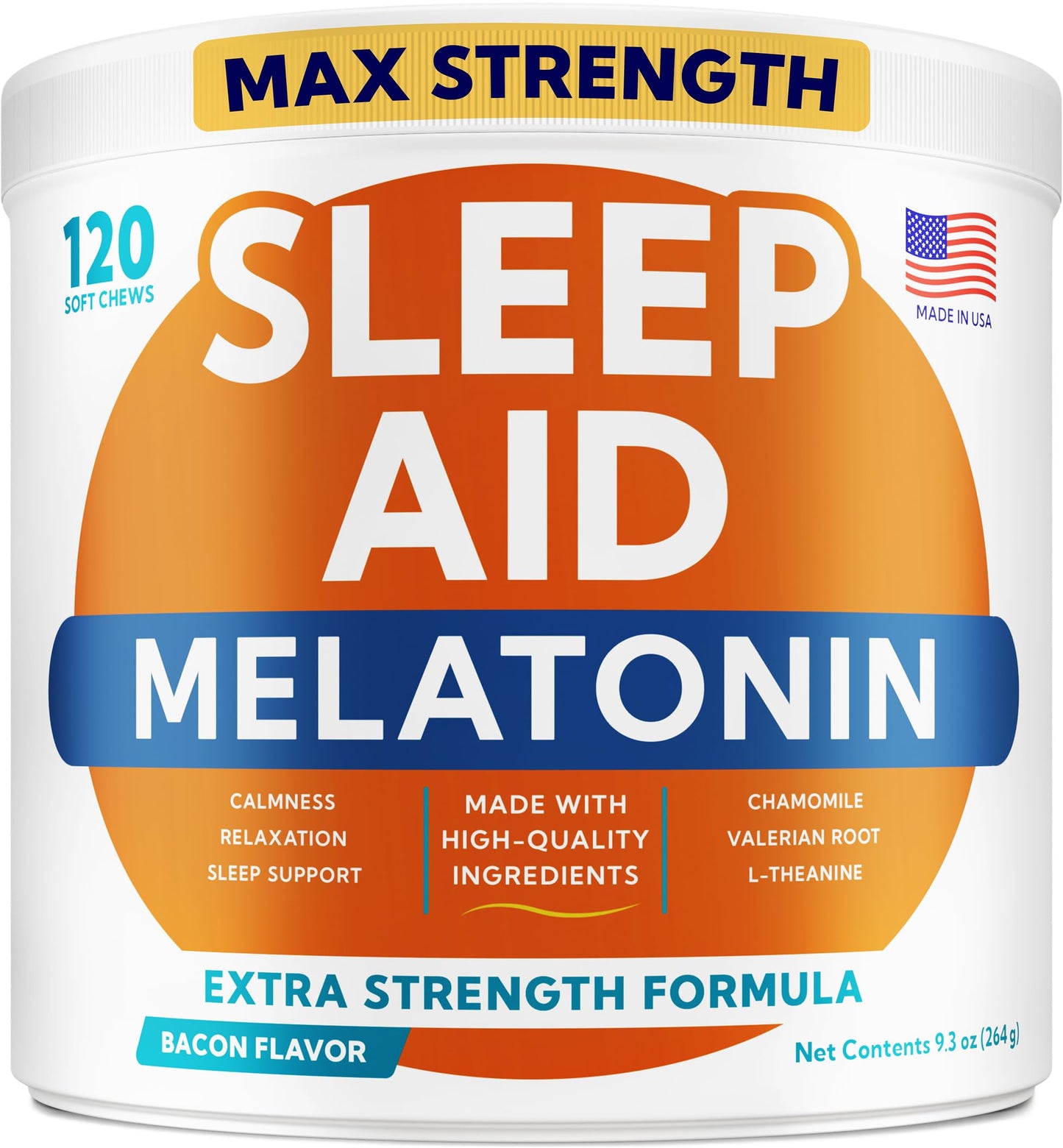GOODGROWLIES Melatonin for Dogs to Sleep 6mg - Doggie Sleep Aid Treats - Sleeping Pills for Anxiety - Extra Strength Calming Chews Large & Medium Breed Help Sleep at Night - Made in USA - 120Ct