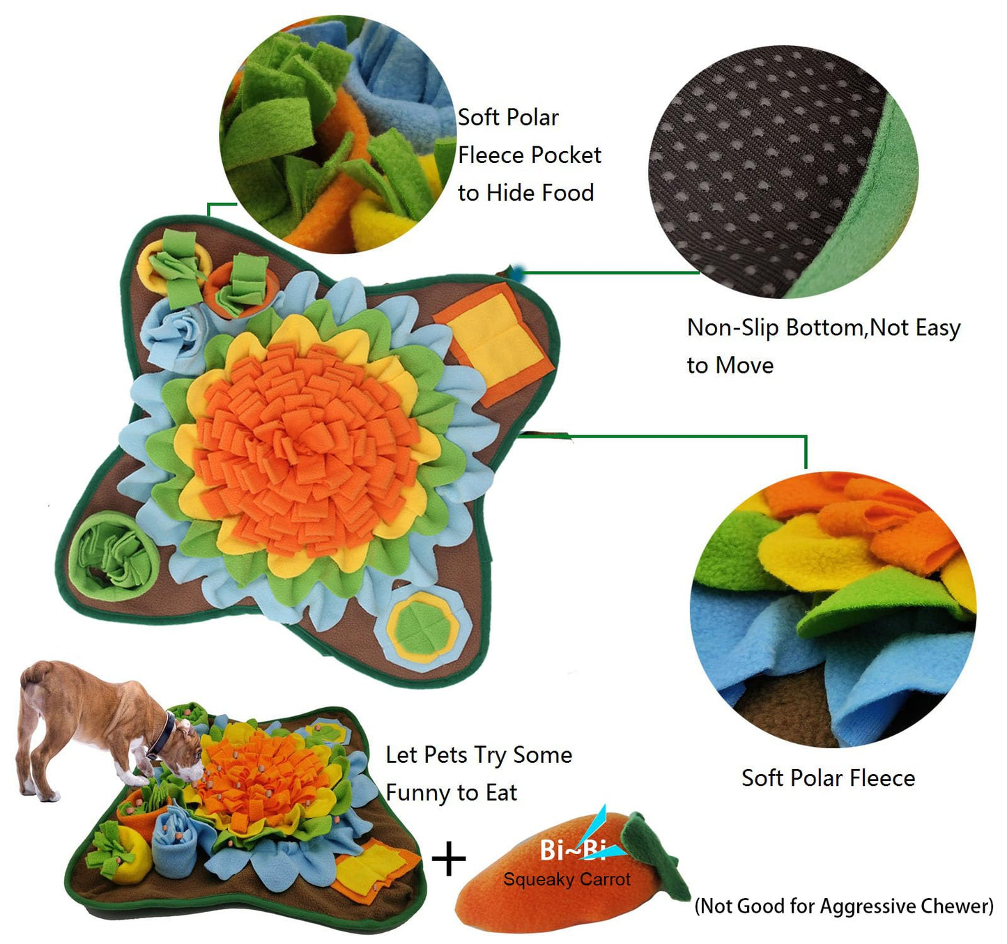 Alibuy Dogs Snuffle Mat Pet Feeding Mats Puppy Sniffing Pad,Cat Doggies Interactive Puzzle Toys for Multiple Breeds Encourages Natural Foraging Skills,Training and Stress Release (Orange)