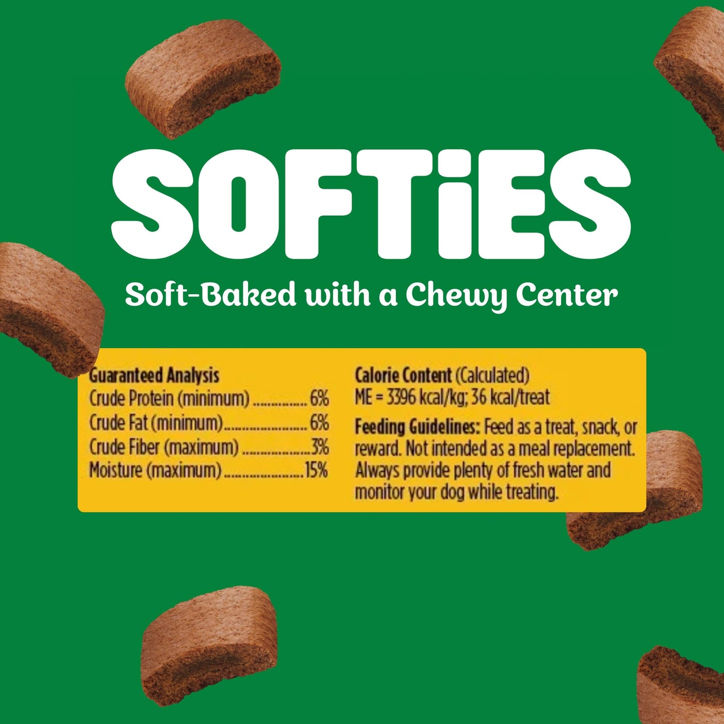 Three Dog Bakery Soft Baked Grain Free Meaty Woofers, Turkey and Cranberry Flavor, Premium Treats for Dogs, Brown, 25 oz