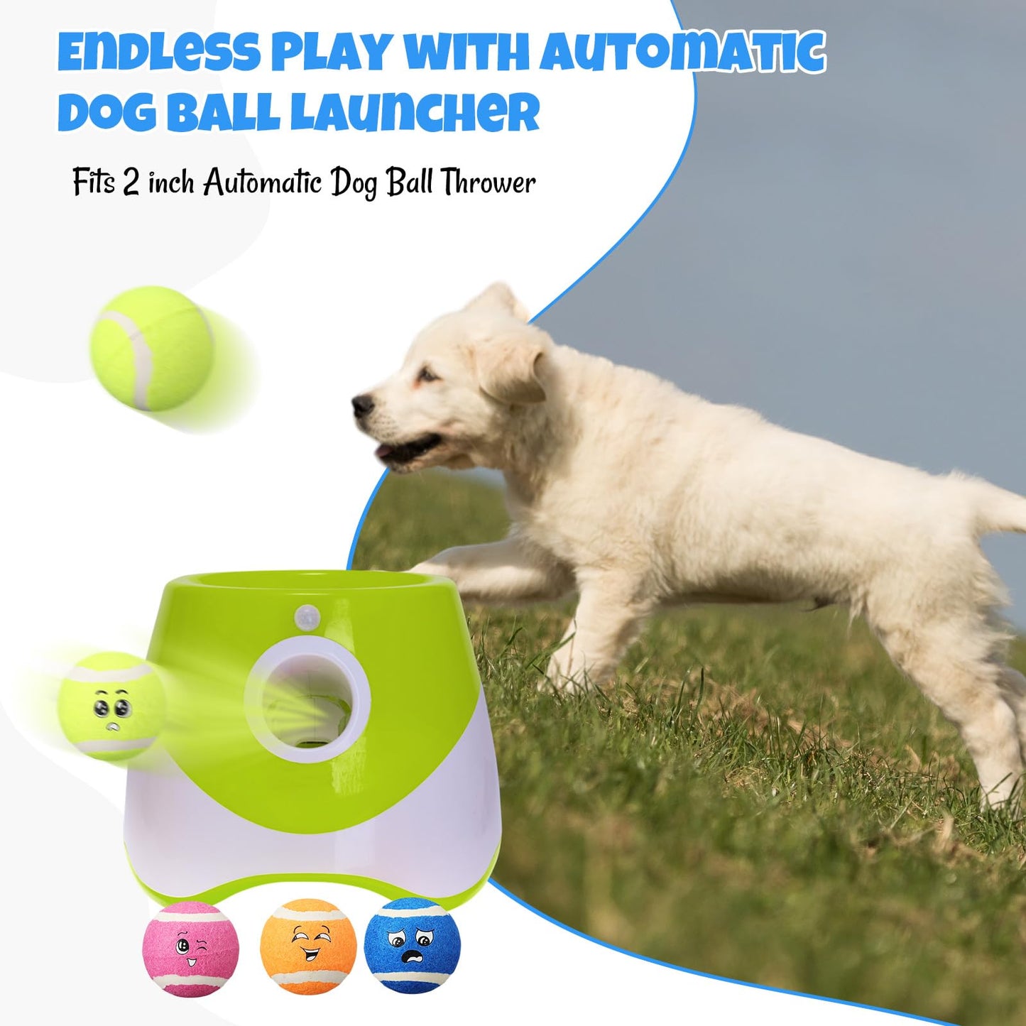 Suilung 12-Pack Smile Face Dog Tennis Balls Squeaky Toys for Medium Dogs, Sturdy Rubber Dog Toys for Outdoor Throw and Fetch, Safe Interactive Training Balls, Pet Exercise Toy (Multicolor)