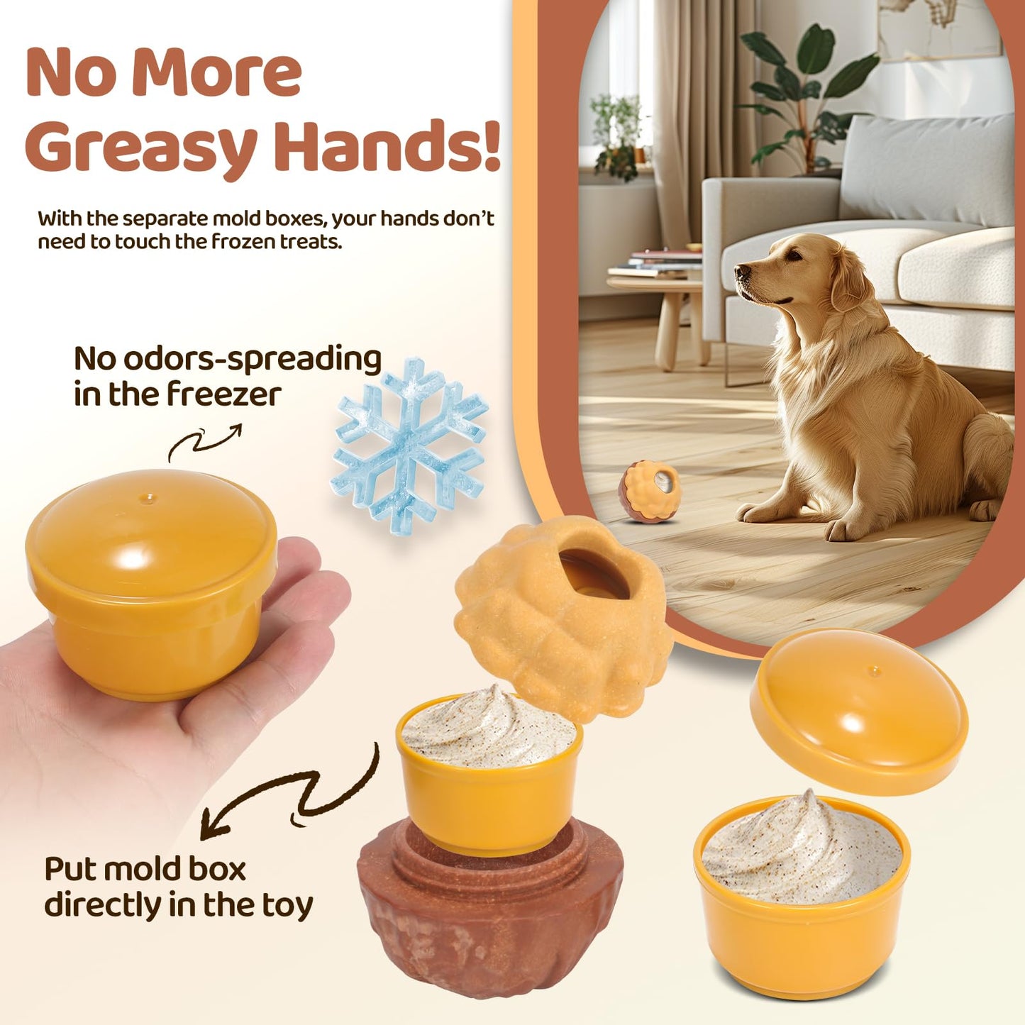 fyfracing Dog Treat Dispensing Enrichment Toys for Aggressive Chewers to Keep Them Busy，Interactive Indestructible Frozen Treat Molds Toy for Small Large Pet Dogs (Treat Toy)